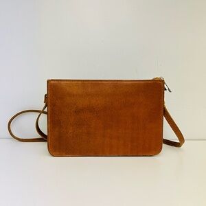 Small Cognac Leather Crossbody Camera Bag
